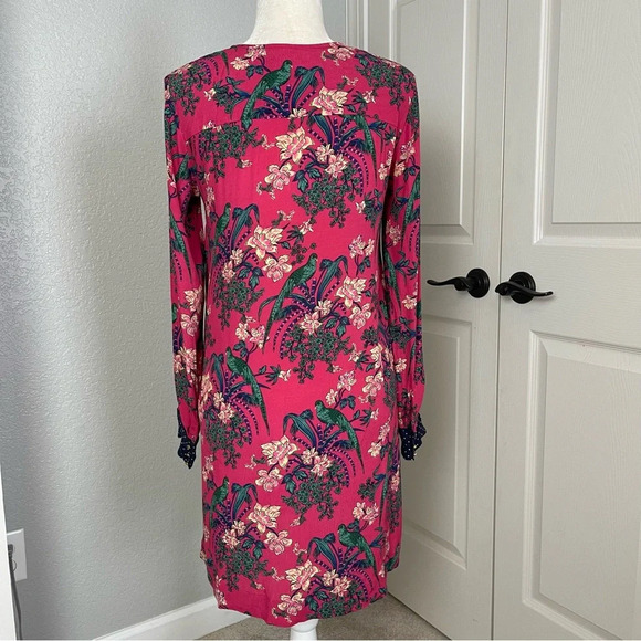 Anthropologie Maeve Tropical Bird Shift Dress Size 4 - Picture 3 of 7